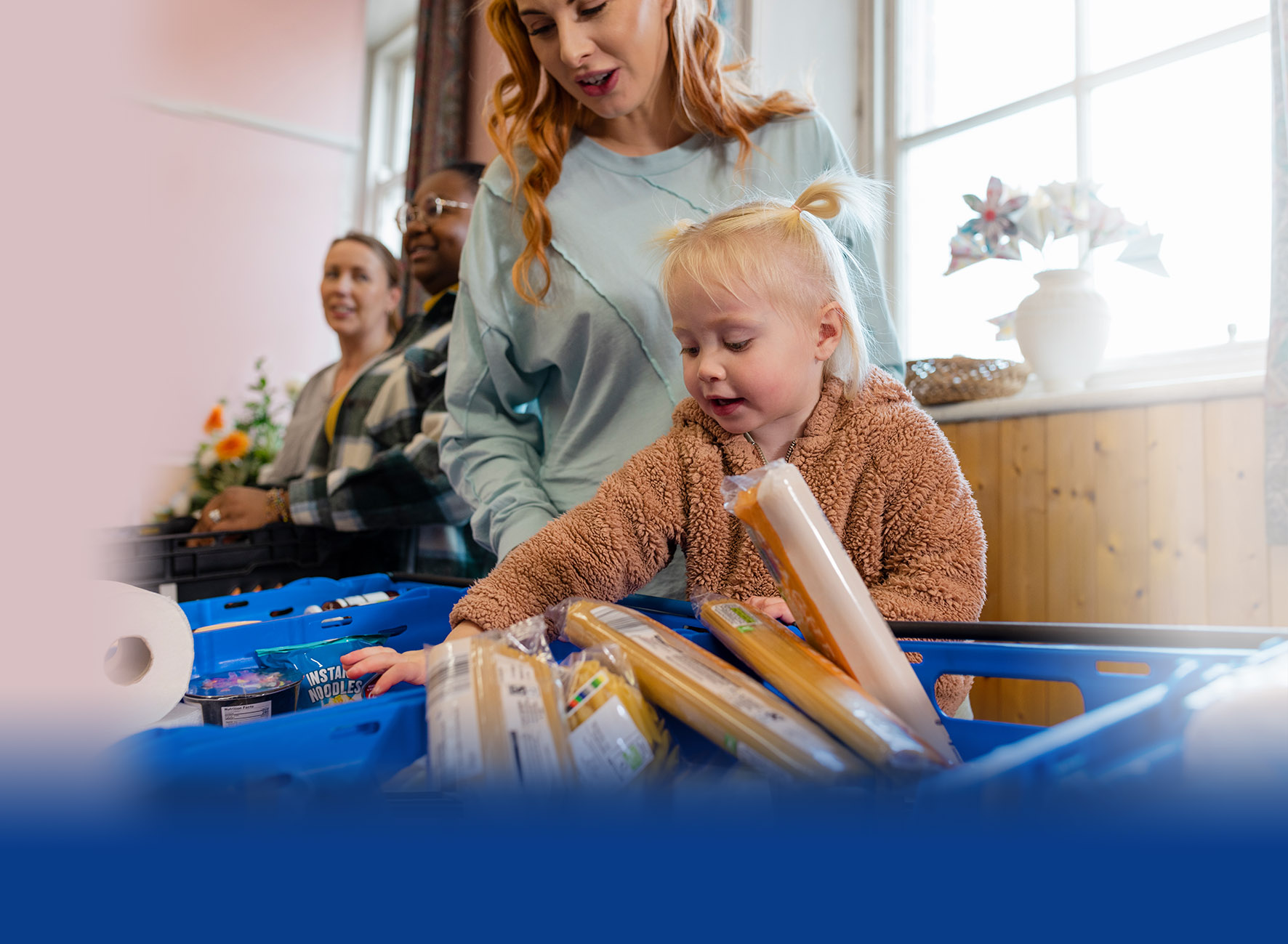 people at a food bank