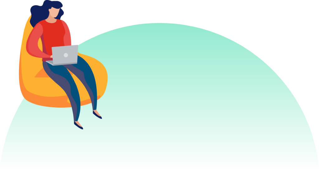 lady sat with a laptop